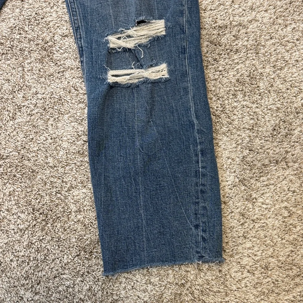 Abercrombie & Fitch Blue Distressed Straight Leg Jeans - Picture 7 of 15